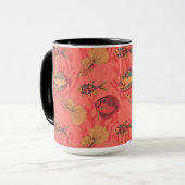 Vissen op levende koraalachtergrond mok (Voorkant links)