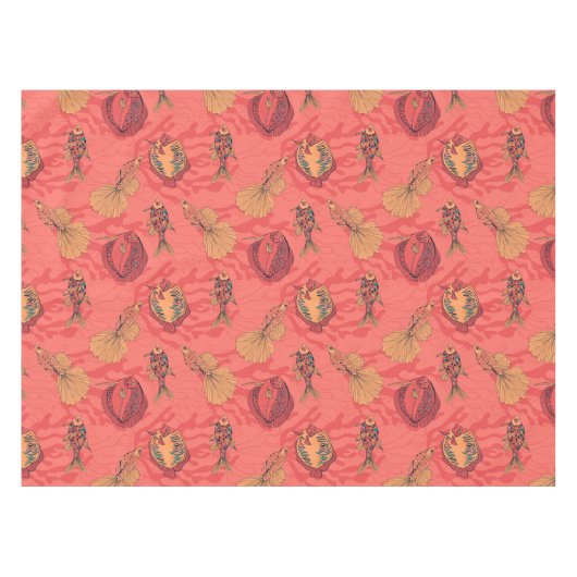 Vissen op levende koraalachtergrond tafelkleed (Voorkant (Horizontaal))