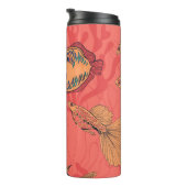 Vissen op levende koraalachtergrond thermosbeker (Geroteerd rechts)