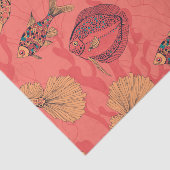 Vissen op levende koraalachtergrond tissuepapier (Detail)