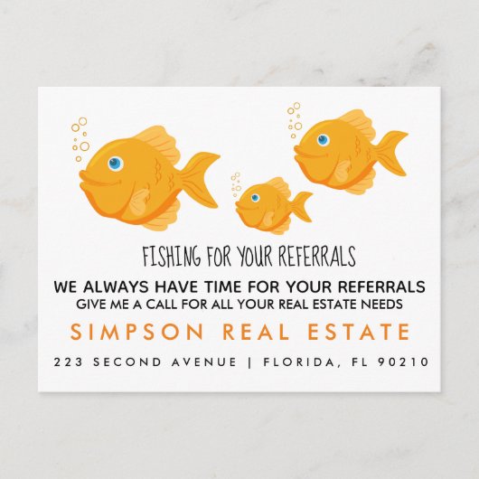 vissen op verwijzingen onroerend goed Aankondiging (Voorkant)