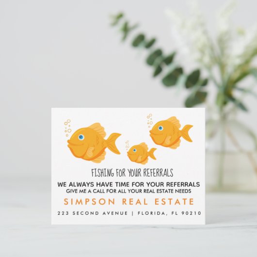 vissen op verwijzingen onroerend goed Aankondiging (Staand voorkant)