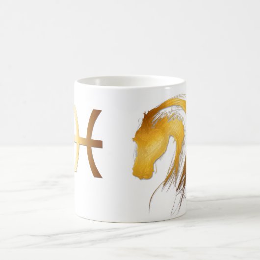 Vissen Paard Verjaardag Astrologie Dierenriem Mok (Center)