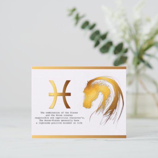 Vissen Paard Verjaardag Astrologie Persoonlijkheid Briefkaart (Staand voorkant)