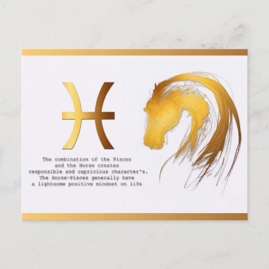 Vissen Paard Verjaardag Astrologie Persoonlijkheid Briefkaart (Voorkant)