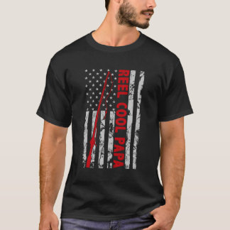 Vissen Papa Amerikaanse Vlag Fisher voor Vaderdag T-shirt