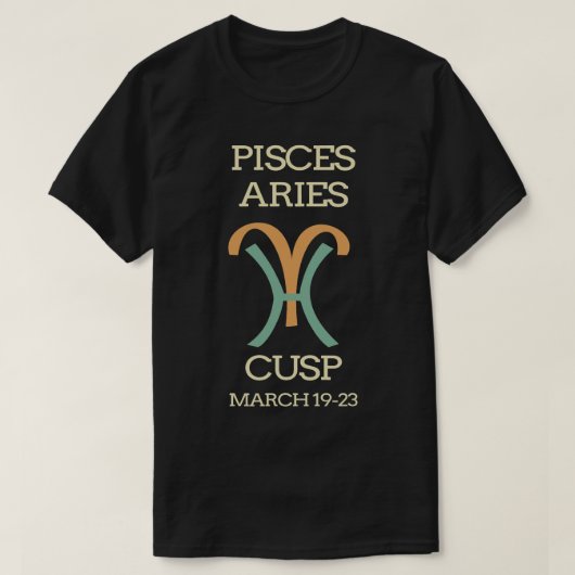 Vissen Ram Cusp Horoscoop Maart Verjaardag T-shirt (Design voorkant)