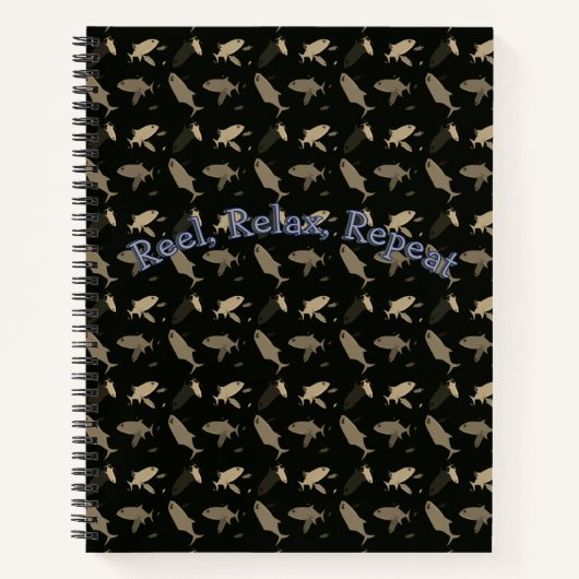 Vissen - Reel, Relax, Herhaal Notitieboek (Voorkant)