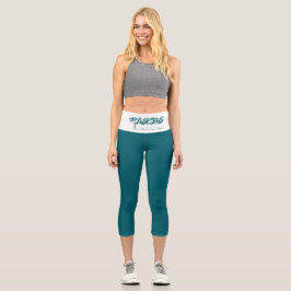 Vissen reflectie hoge taille capris