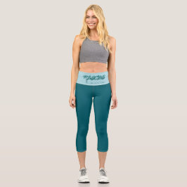 Vissen reflectie hoge taille capris