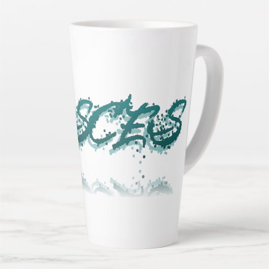 Vissen reflectie latte mok (Rechterhoek)