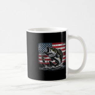 Vissen Retro Amerikaanse Vlag B Vis Visser Camo Koffiemok