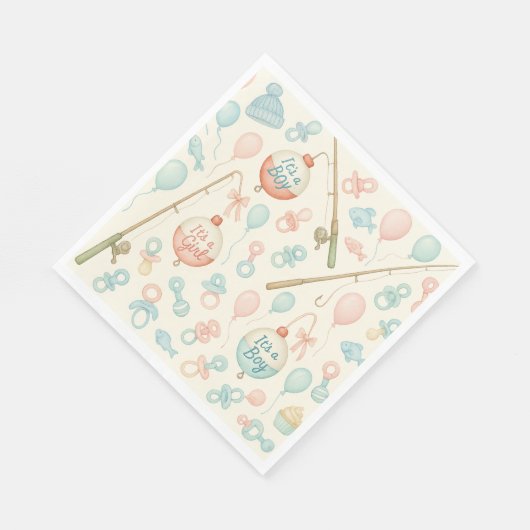 Vissen Rod Baby Reveal voor Gevist liefhebbers Servet (Hoek)