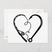 VISSEN ROD HEART HOOK BRIEFKAART (Voorkant / Achterkant)