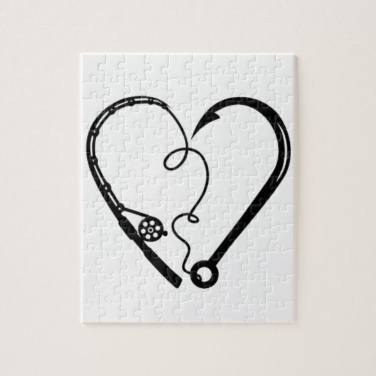 VISSEN ROD HEART HOOK LEGPUZZEL (Verticaal)