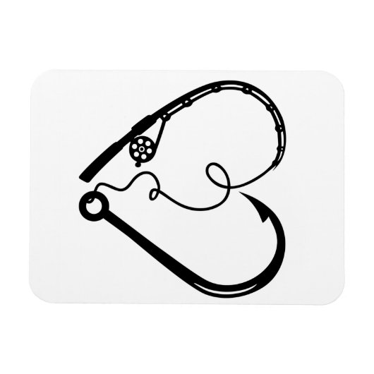 VISSEN ROD HEART HOOK MAGNEET (Horizontaal)