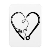 VISSEN ROD HEART HOOK MAGNEET (Verticaal)