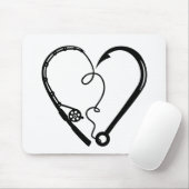 VISSEN ROD HEART HOOK MUISMAT (Met muis)