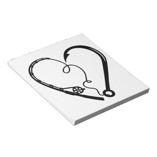 VISSEN ROD HEART HOOK NOTITIEBLOK (Schuin)