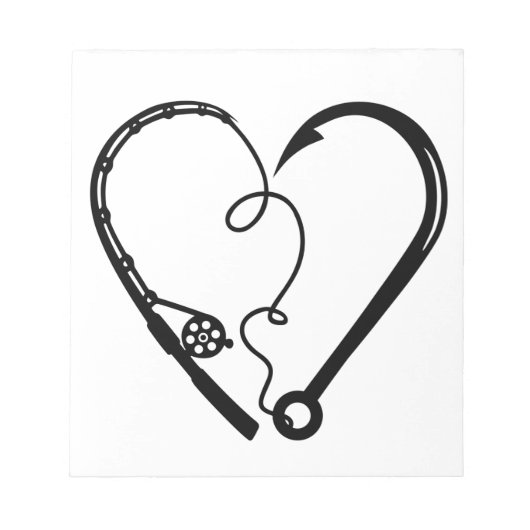 VISSEN ROD HEART HOOK NOTITIEBLOK (Voorkant)