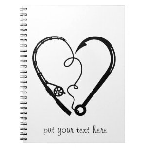 VISSEN ROD HEART HOOK NOTITIEBOEK