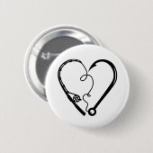 VISSEN ROD HEART HOOK RONDE BUTTON 5,7 CM (Voorkant /achterkant)