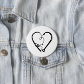 VISSEN ROD HEART HOOK RONDE BUTTON 7,6 CM (In situ)