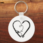 VISSEN ROD HEART HOOK SLEUTELHANGER (Voorkant)