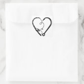 VISSEN ROD HEART HOOK VIERKANTE STICKER (Tas)