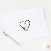 VISSEN ROD HEART HOOK VIERKANTE STICKER (Envelop)