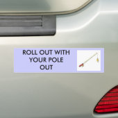 Vissen, ROL UIT MET JE POEL UIT Bumpersticker (Op auto)