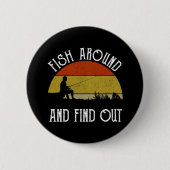 Vissen rond en ontdek het ronde button 5,7 cm (Voorkant)
