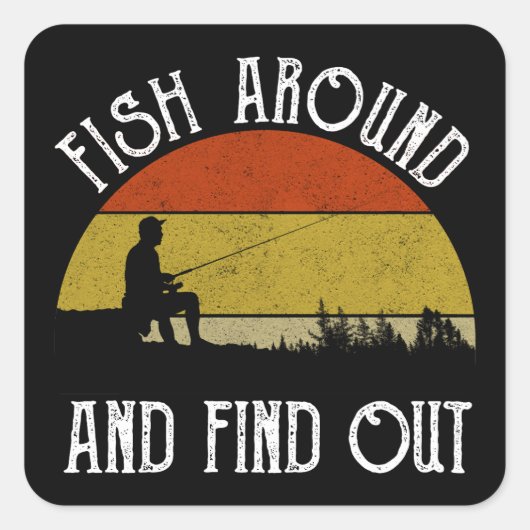 Vissen rond en ontdek het vierkante sticker (Voorkant)
