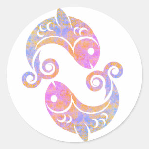 vissen ronde sticker