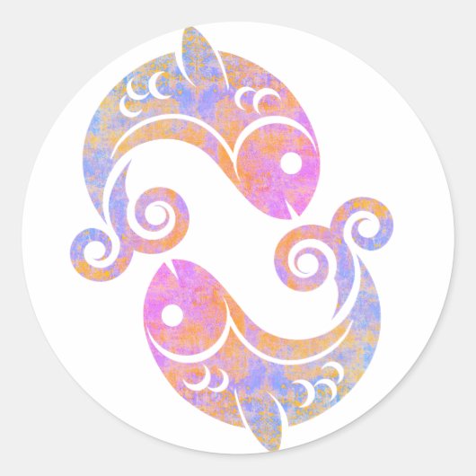 vissen ronde sticker (Voorkant)