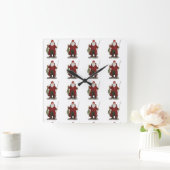 "VISSEN SANTA" CHRISTMAS CLOCK VIERKANTE KLOK (Huis)