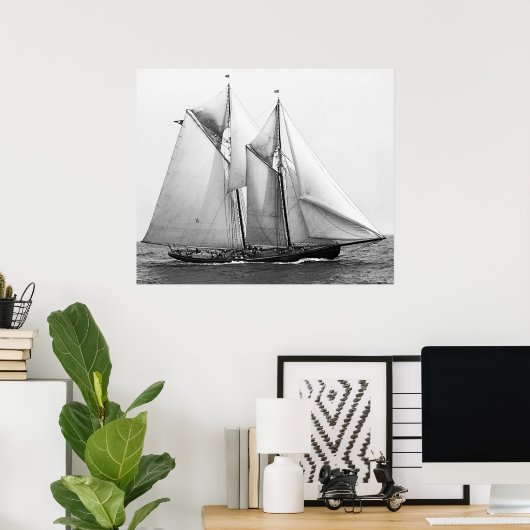 Vissen Schooner Poster (Thuiskantoor)