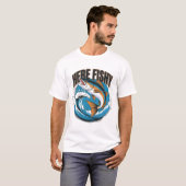 Vissen-Shirt Here-Fishy Graphic Grappig T-shirt (Voorkant volledig)