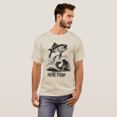 Vissen-Shirt Here-Fishy Graphic Grappig T-shirt (Voorkant volledig)