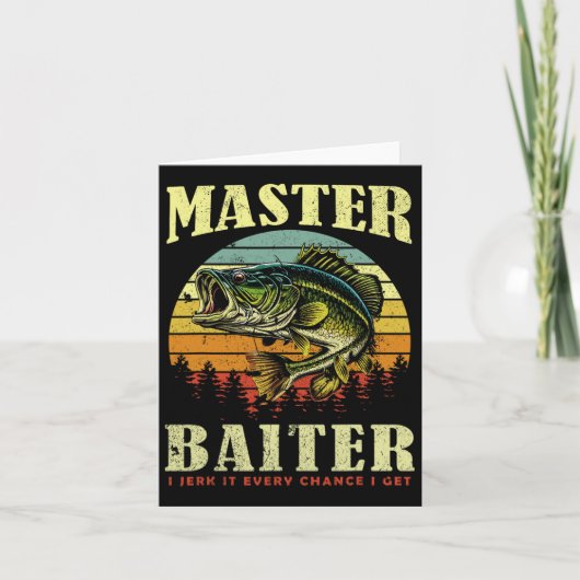 Vissen-shirt Master-baiter Funny B Dad Kaart (Voorkant)