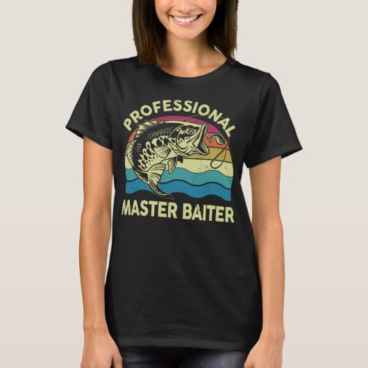 Vissen-shirten Professionele Master-Baiter Funny B T-shirt (Voorkant)