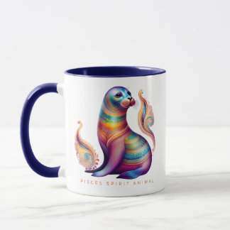 Vissen Spirit Animal Seal Alebrije Vrouw Mok