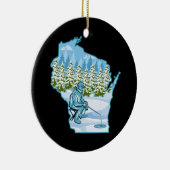 Vissen Staat Wisconsin Ice Keramisch Ornament (Rechts)