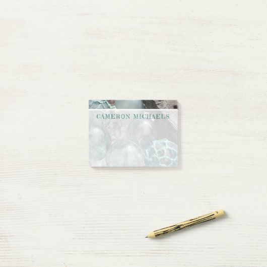 Vissen stapel glas post-it® notes (Op bureau)