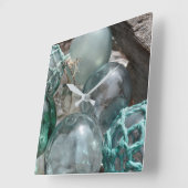 Vissen stapel glas vierkante klok (Hoek)