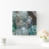 Vissen stapel glas vierkante klok (Huis)