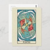 Vissen Sterrenbeeld Abstracte Kunst Vintage Briefkaart (Voorkant / Achterkant)