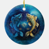 Vissen Sterrenbeeld Aquarelontwerp Keramisch Ornament (Achterkant)