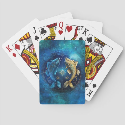 Vissen Sterrenbeeld Aquarelontwerp Pokerkaarten (Achterkant)