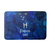 Vissen Sterrenbeeld Blauwe Melkweg Monogram Badmat (Voorkant)